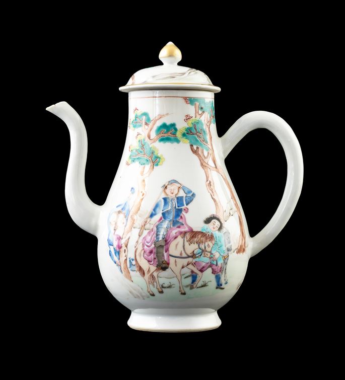 GG: Chinese export porcelain famille rose coffee pot and cover, Don Quixote | MasterArt